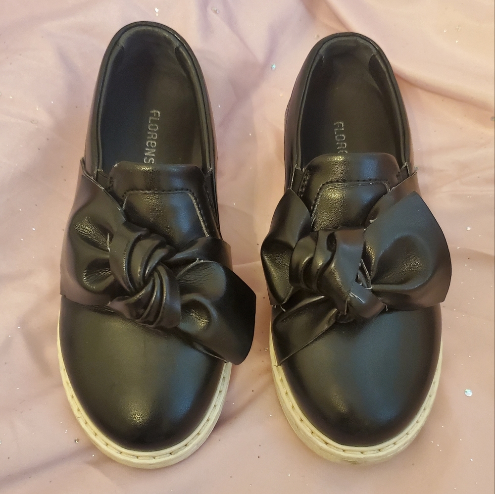 Florens leather bow shoes, toddler 11.5 (29)